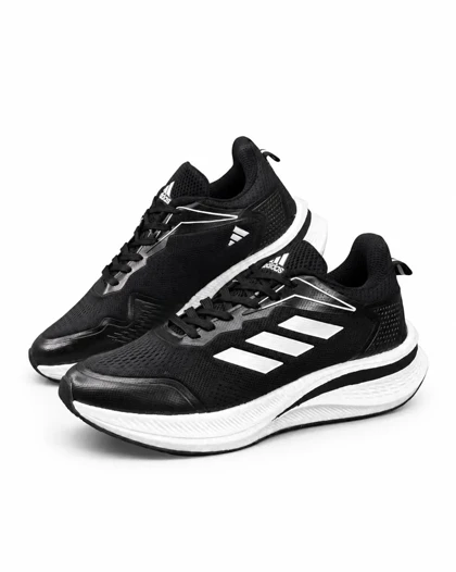 کفش کتانی مردانه مدل آدیداس زیره بست مشکی سفید ADIDAS