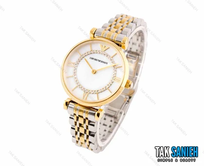 ساعت امپریو آرمانی زنانه دورنگ طلایی مدل Armani-2465-L