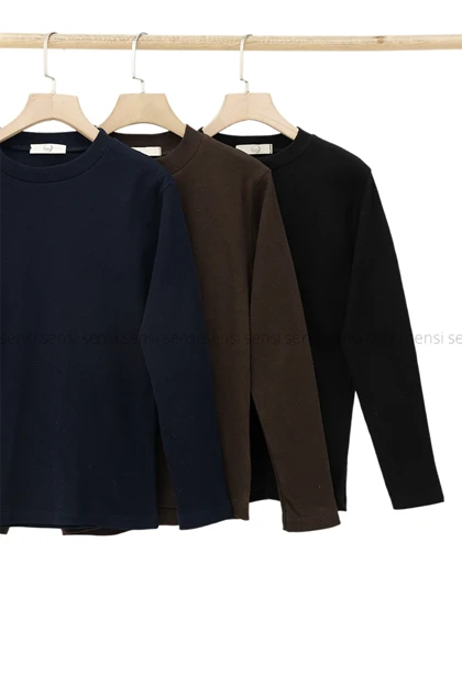 بلوز کبریتی کشی یقه گرد کد1005069