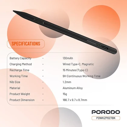 قلم لمسی آیپد پورودو PORODO مدل PDWKZP027 مگنتی