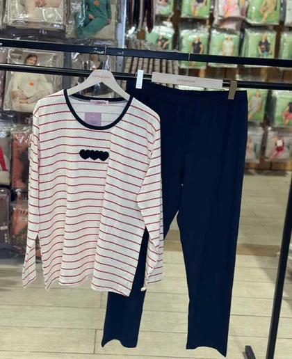 بلوز و شلوار سایز بزرگ نخ پنبه سکسن کد40841