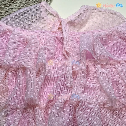 شومیز توری صورتی دخترانه (مجلسی )