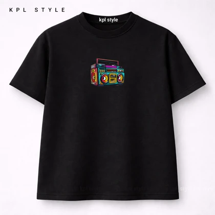 تیشرت باکسی 100٪ پنبه طرح (Audio recording) | کد 1382