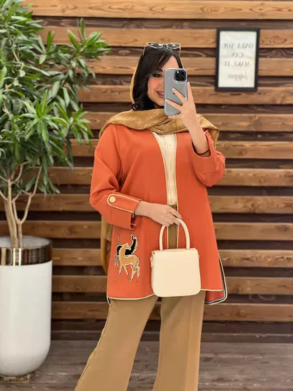 مانتو ژاکارد تیکه دوزی