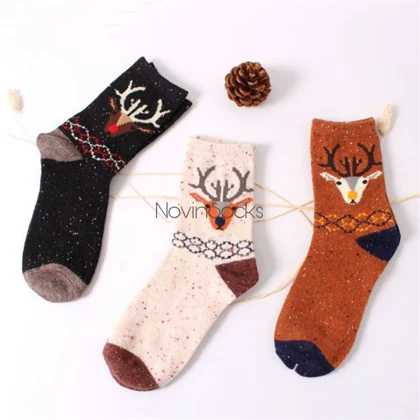 جوراب ساق‌دار طرح گوزن و گربه