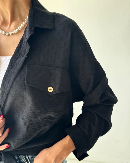 شومیز دکمه چوبی الیانا کد 500453