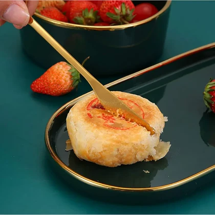 کارد 6 عددی طلایی طرح برگ