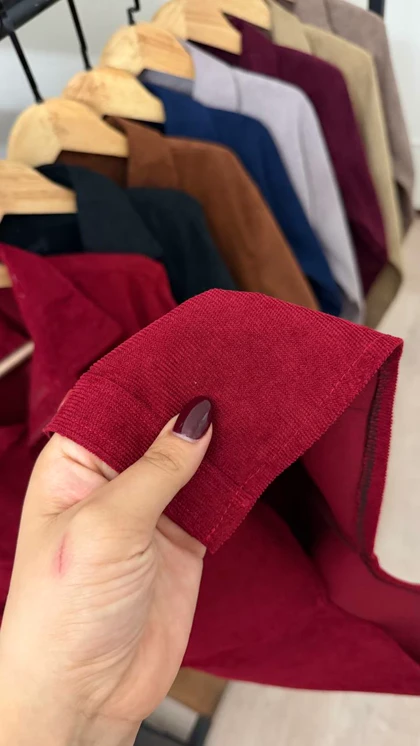 پیراهن مخمل کبریتی 2594