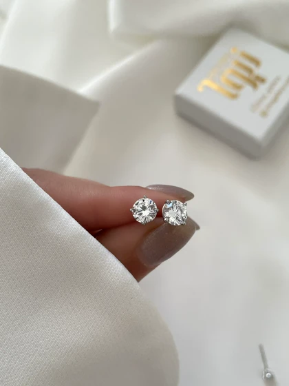گوشواره میخی تک نگین ژوپینگ