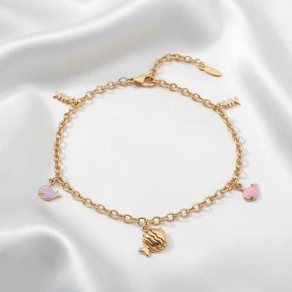 پابند ژوپینگ آویز نهنگ و ماهی طلایی