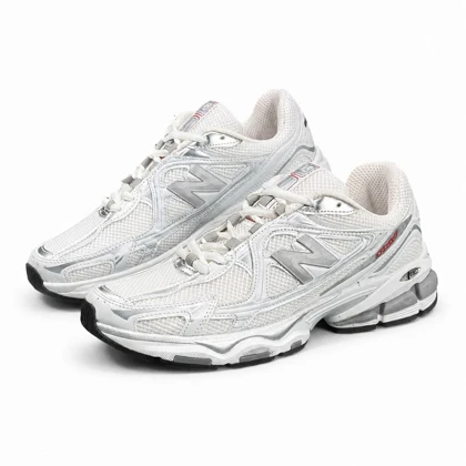 کفش کتانی مردانه مدل نیوبالانس سفید طوسی New BALANCE 740