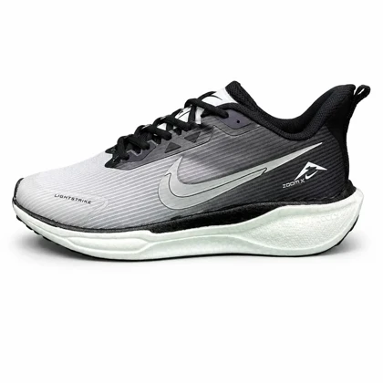 کتانی زیره بست مردانه مدل رانینگ نایکی طوسی و سفید NIKE