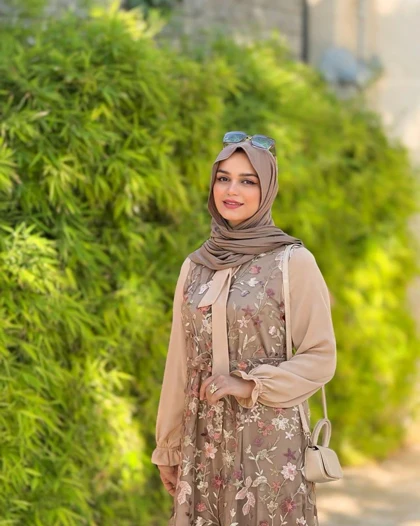 پیراهن مبینا (مشکی و نسکافه ای)