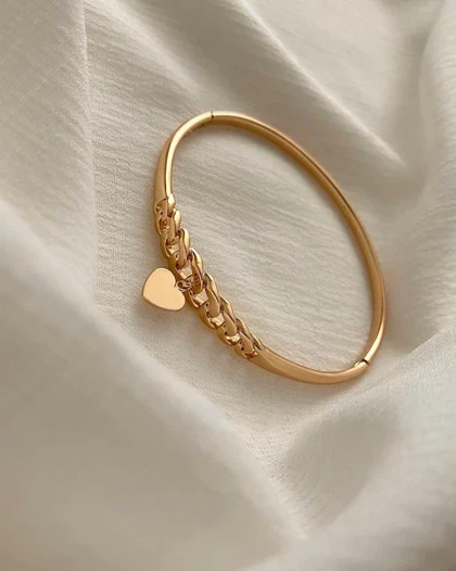 دستبند النگویی آویز قلب ژوپینگ