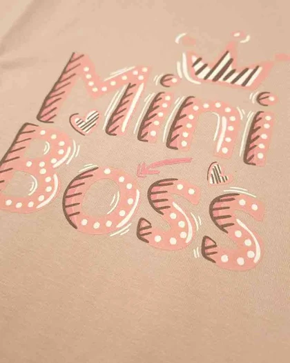 ست لباس راحتی دخترانه نیم آستین مدل mini boss
