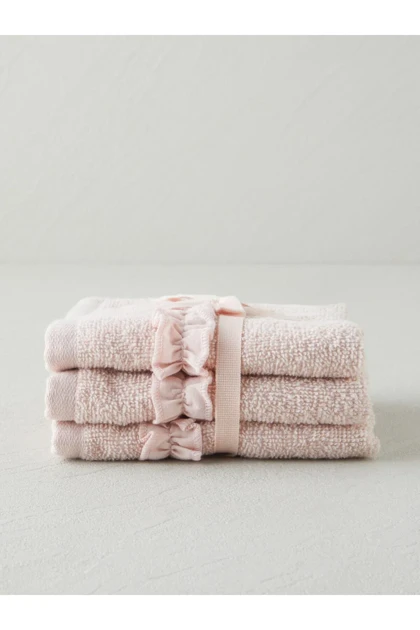 حوله دستی 3 عددی English Home مدل Soft Ruffle پنبه