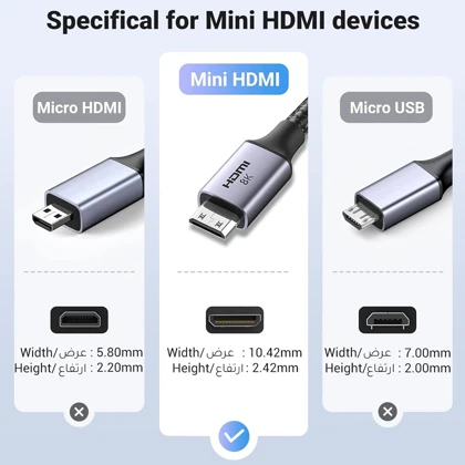 کابل Mini HDMI به HDMI یوگرین UGREEN مدل HD163 طول 1 متر