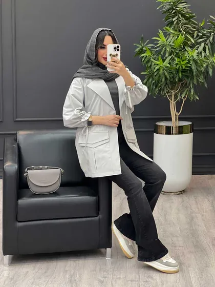 بارانی سرجیب دوبل آستین بنددار