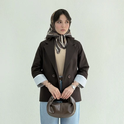 کت زنانه لینن آستن پاکتی | آی بولک