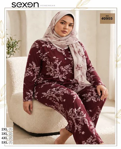 بلوز و شلوار بیگ سایز زنانه sexen کد 40955