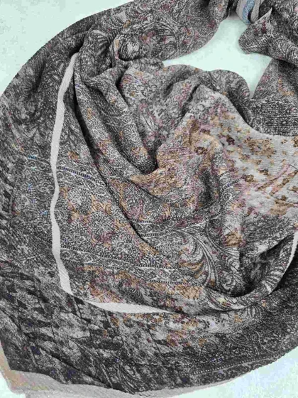 روسری نخی کلیشه طرح شالیزار کد 302
