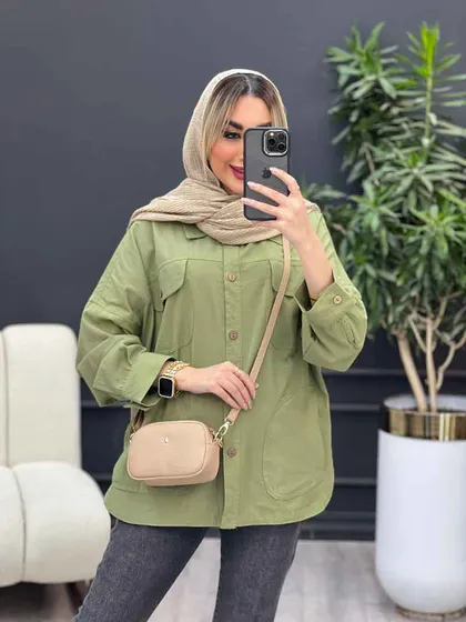 مانتو لینن چهار جیب