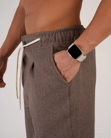 شلوار فوتر مام فیت قهوه ای * اورجینال دیلم