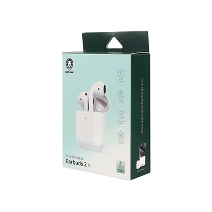 هندزفری بلوتوثی طرح ایرپاد گرین لاین مدل GREEN LION TRUE WIRELESS EARBUDS 2 GL-E2G1 GNTWS2G1