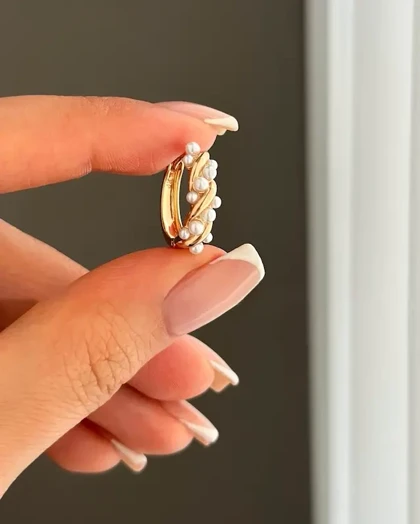 گوشواره موج مرواریدی ژوپینگ