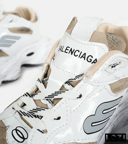 کفش کتانی مردانه و زنانه سفید قهوه ای BALENCIAGA مدل 6558