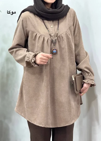 مانتو پاییزه یقه چین آیسو مانلی