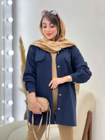 مانتو جیب پیله آستین برش‌دار