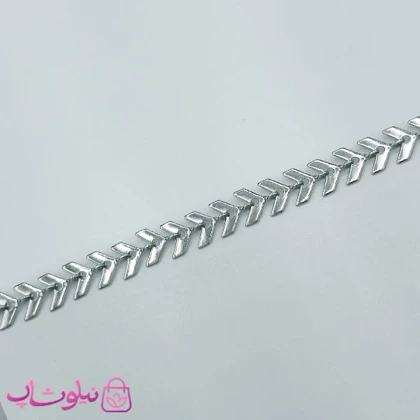 دستبند زنانه طرح گندم نقره ای رنگ کد 792