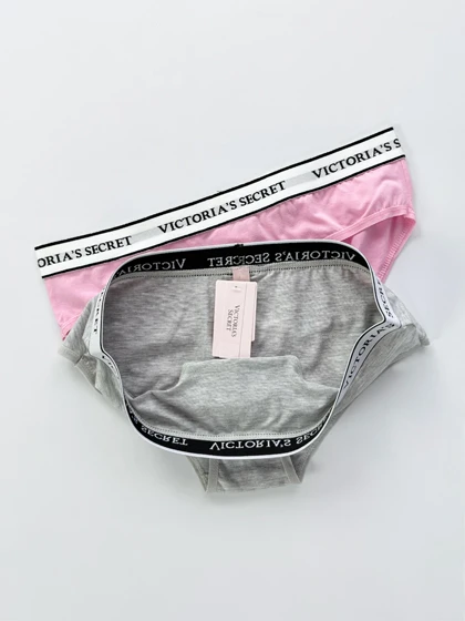 شورت اسلیپ زنانه نخ پنبه کمر کش ساده بسته 2 عددی ویکتوریا سکرت Victoria's Secret