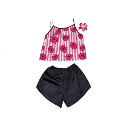 ست نیم‌تنه و شلوارک طرح بوسه 087