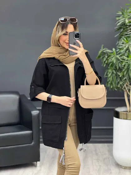 مانتو جلو زیپ پایین گت