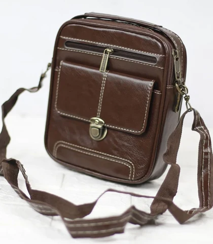 کیف چرمی دوشی قفل ناخنی 1965