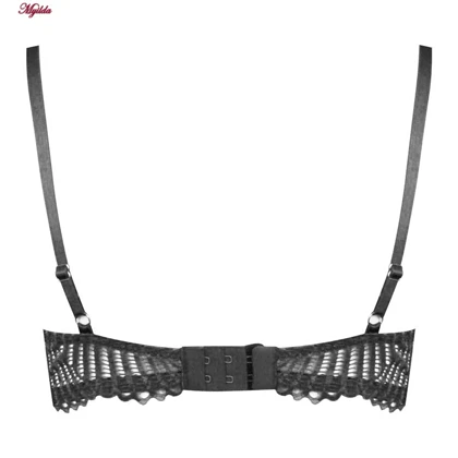 ست شورت و سوتین زنانه دانتل پروانه ای طوسی میسا کد 4735-6115