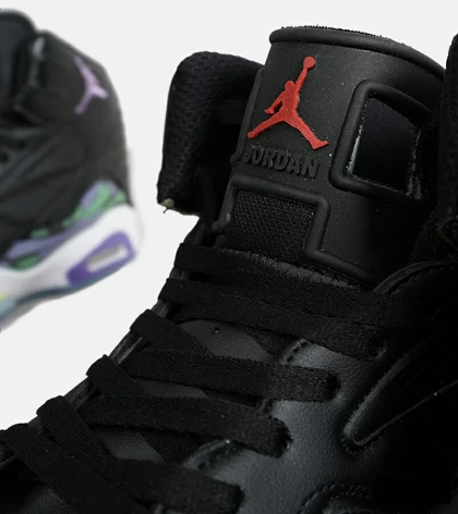 کفش کتانی ساق‌دار مردانه مشکی بنفش سبز Nike air jordan 6 مدل 6929