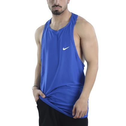 رکابی ورزشی پشت کش دار مردانه نایک مدل VHD-Dri Fit-4K0998 آبی