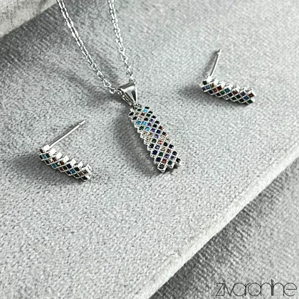 نیم ست مستطیلی نگین رنگی 10194