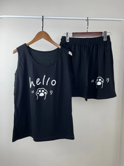 ست تاپ شلوارک Hello