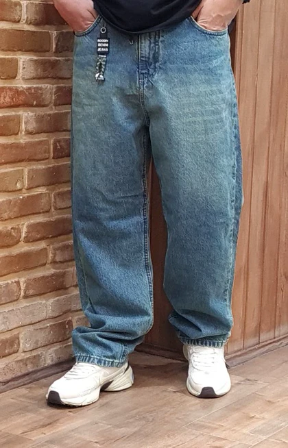 شلوار جین بگ پارچه ترک رنگ خاص