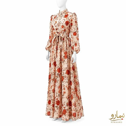 پیراهن ماکسی آبرنگی نارنجی