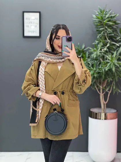 مانتو لینن چهار دکمه آستین بندی