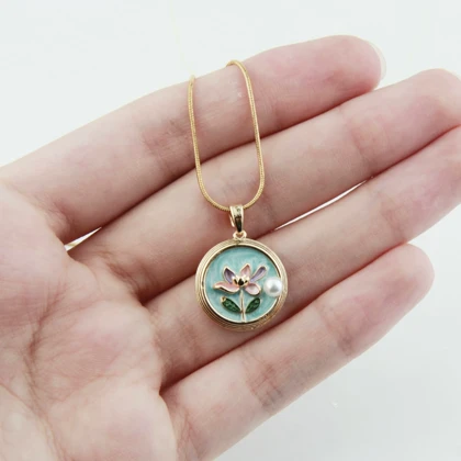 گردنبند دخترانه فانتزی طرح گل
