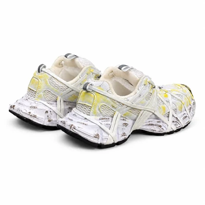 کفش کتانی مردانه مدل بالنسیاگا اسپایدر کاستوم سفید زرد BALENCIAGA SPIDE