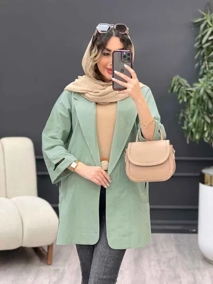 مانتو سر آستین چاک جیب نما