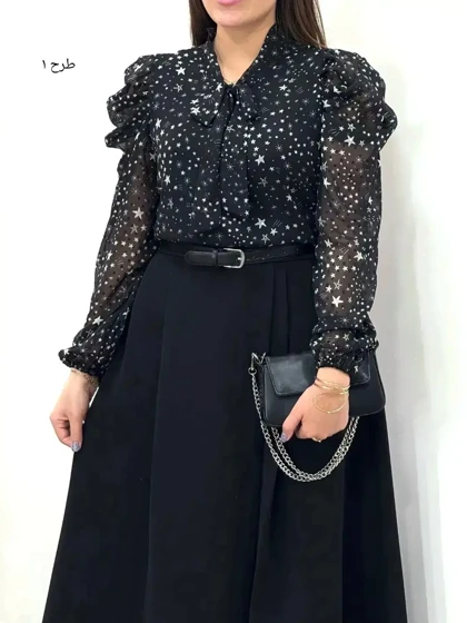 شومیز حریر مجلسی مهلا کد 8156