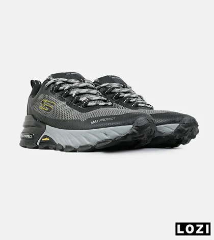 کفش کتانی طبی ورزشی مشکی طوسی SKECHERS max protect مدل 7570
